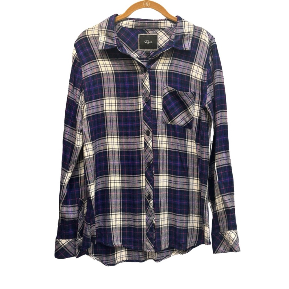 Rails Button Down Plaid Flannel shirt in purple size medium, so soft!